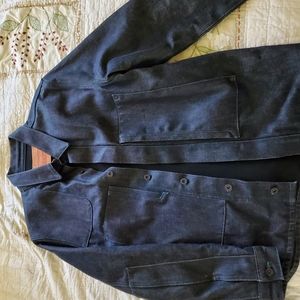 Heavy duty levi canvas Denim warm jacket, dark indigo blue